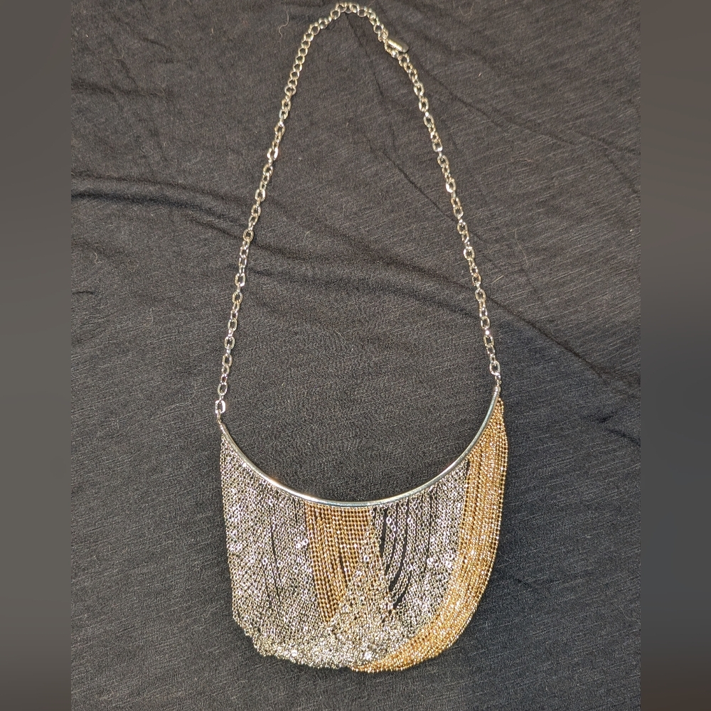 Natasha Couture‎ Silver and Gold Statement Necklace